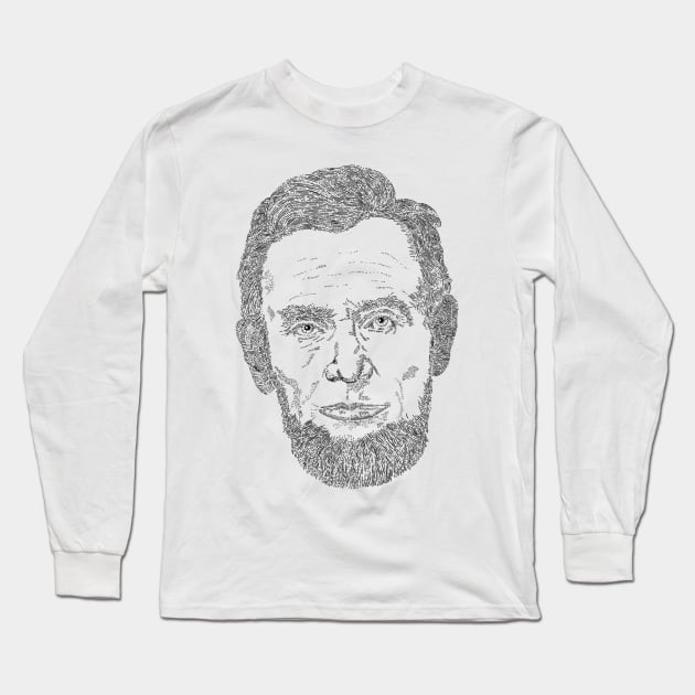 Lincoln Line Art Long Sleeve T-Shirt by Merchsides